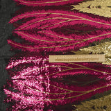 Tulle sequin plumes royales or et fuchsia