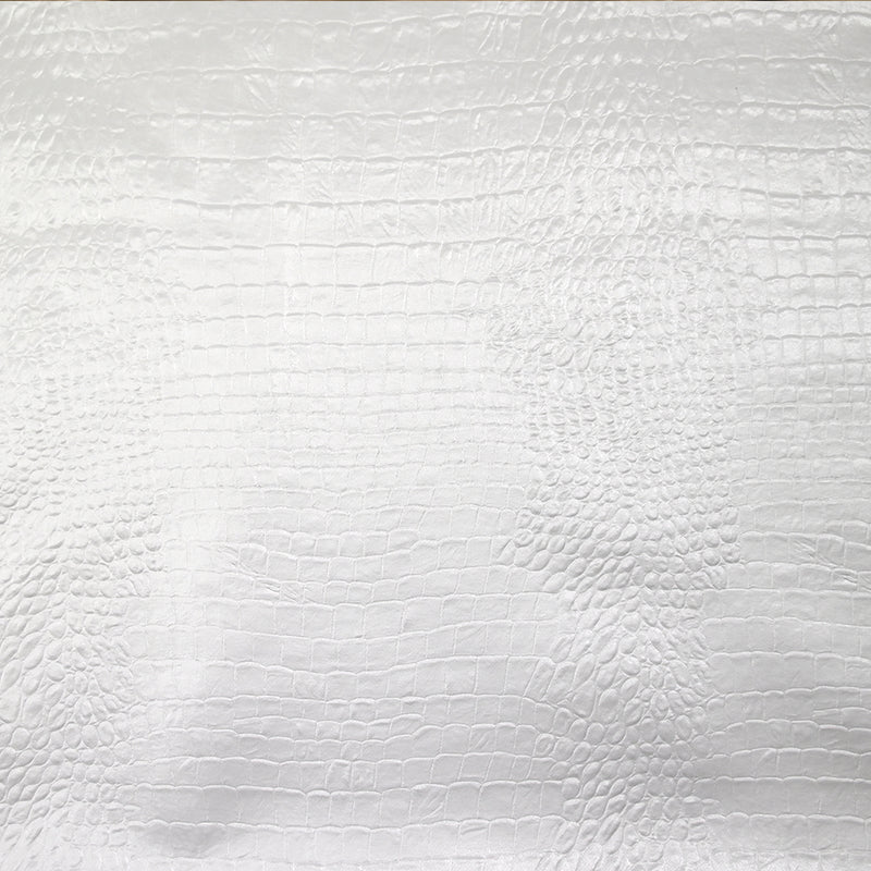 Satin polyester effet reptile blanc