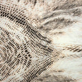 Voile de coton imprimé écailles étirées marron fond blanc