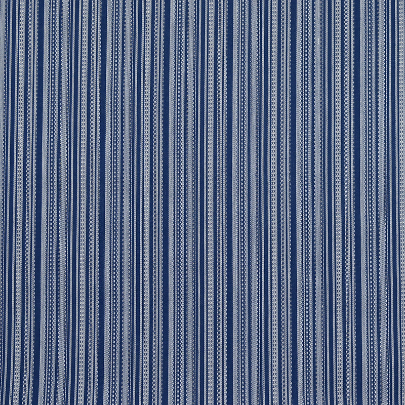 Satin de coton élasthanne imprimé rayé blanc fond bleu