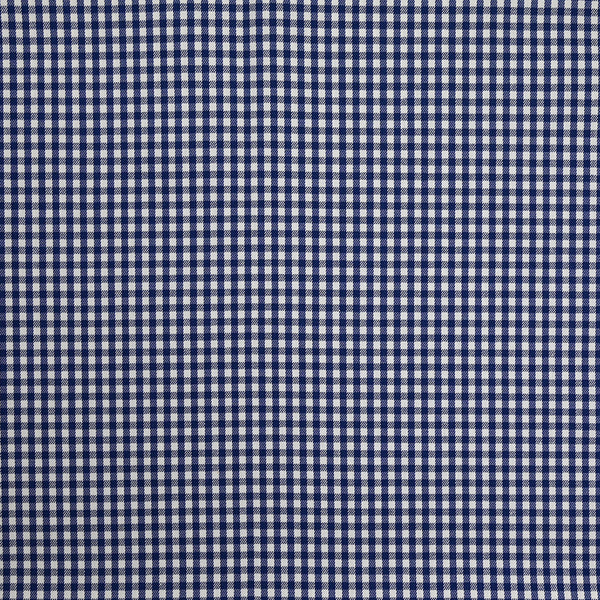 Polycoton élasthanne tissés teints à carreaux bleu et blanc