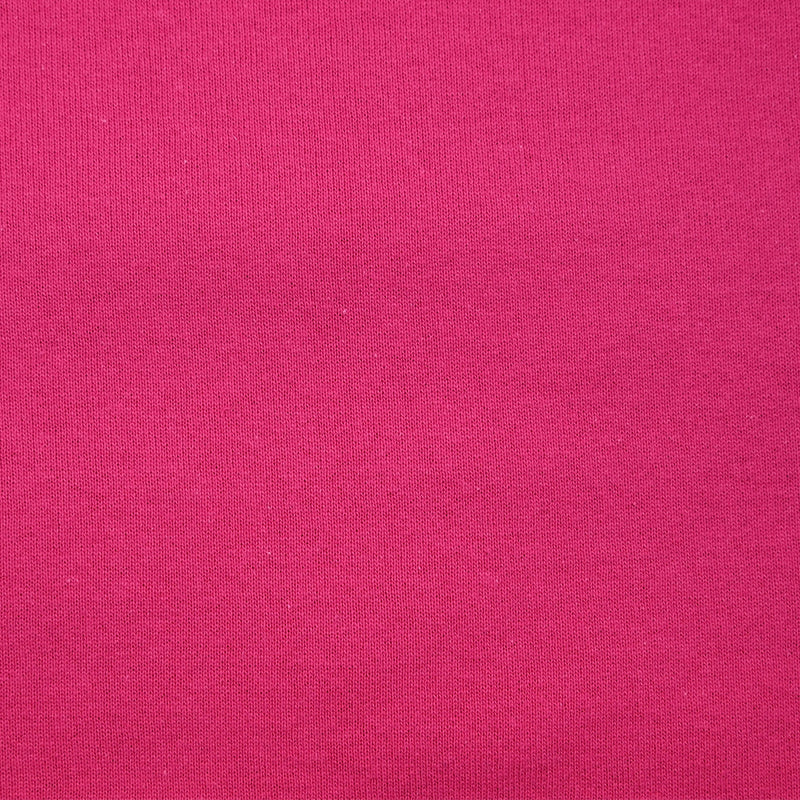 Maille coton unie fuchsia envers éponge