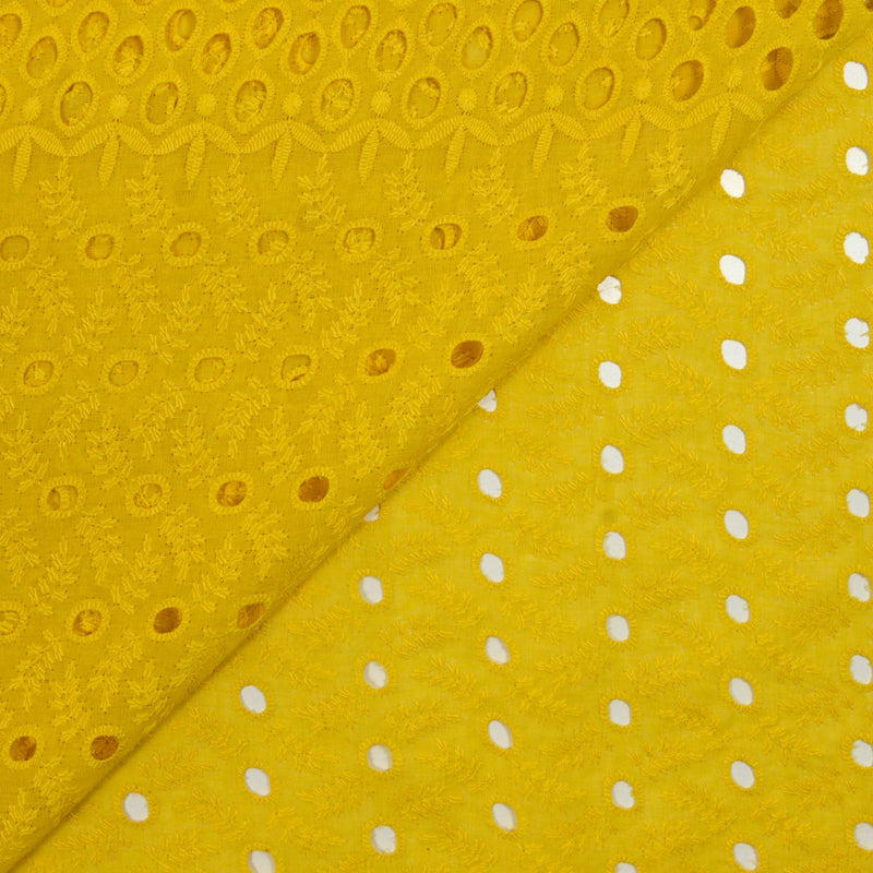 Broderie anglaise Roma moutarde
