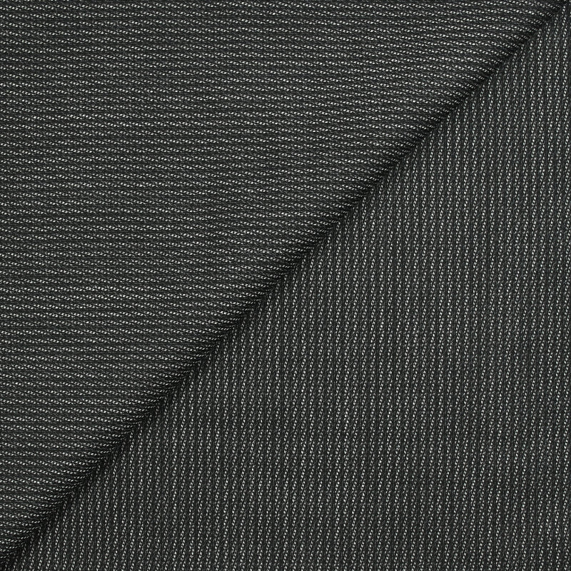 Tissu tailleur laine mélangée Elsa fond noir