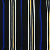 Jersey de polyester texturé rayures bleu fond noir