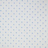 Piqué de coton imprimé pois bleu fond blanc
