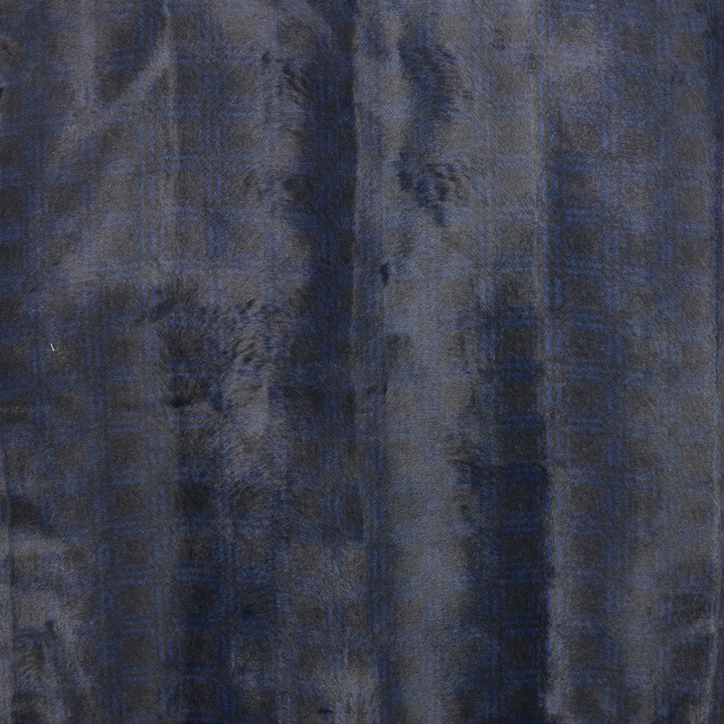 Velours de coton poils mi-longs carré noir fond bleu