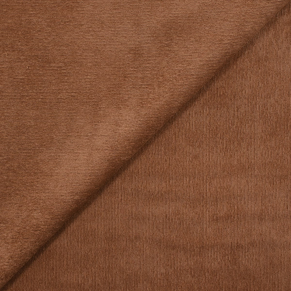 Velours polyester fines côtes marron noisette