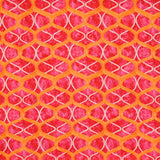 Microfibre imprimée polyester ondulation orange fond rose