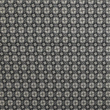 Gabardine de coton élasthanne imprimée Tourbillon gris fond noir