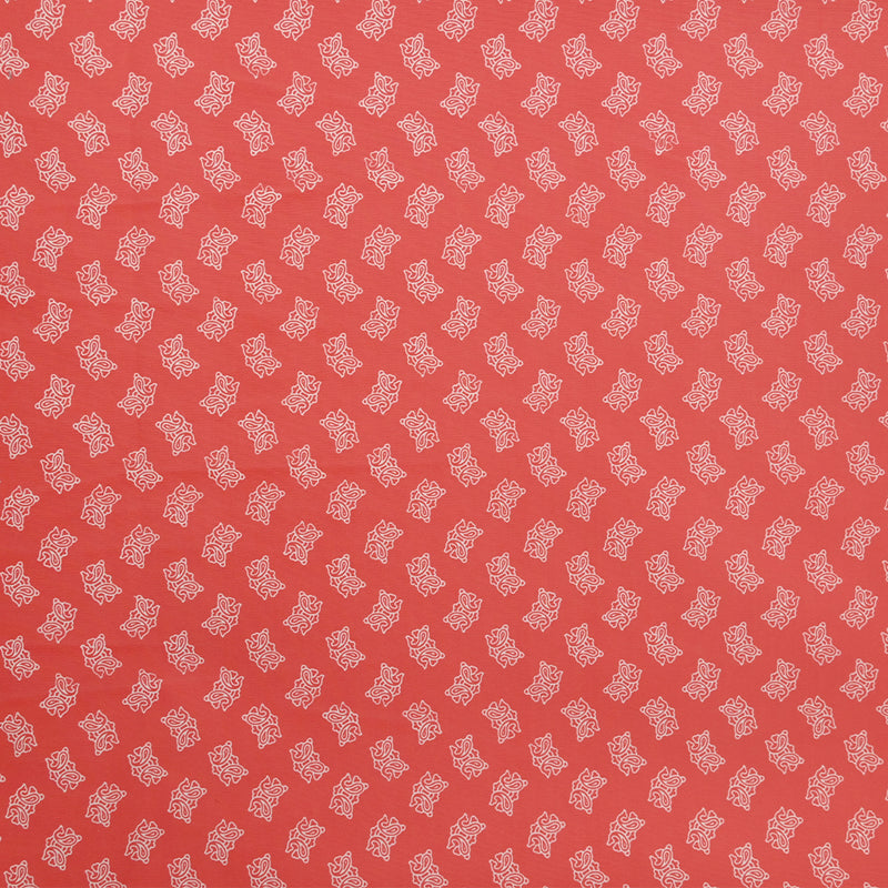 Toile de polyester imprimée Mona fond corail