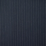 Tissu tailleur 100% laine rayé blanc fond marine