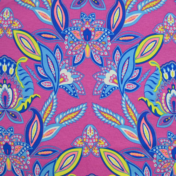 Jersey de viscose imprimé valhalla fond fuchsia