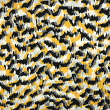 Crêpe georgette lurex imprimé camouflage jaune, gris, noir