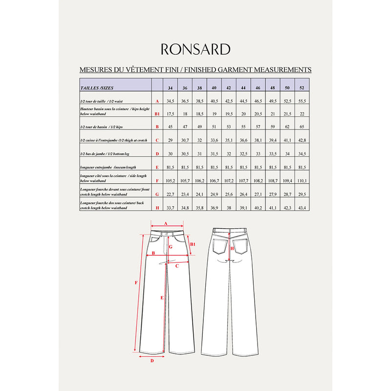 Patron de couture jean RONSARD