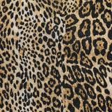 Maille polyester imprimée lurex Léo noir et beige