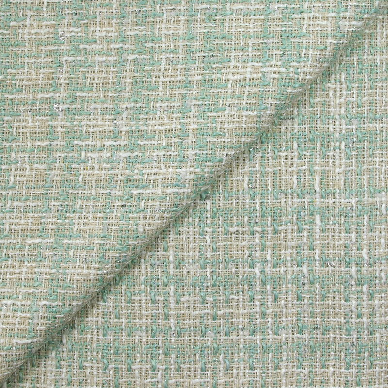 Tweed de polyester lurex Margaret vert d'eau