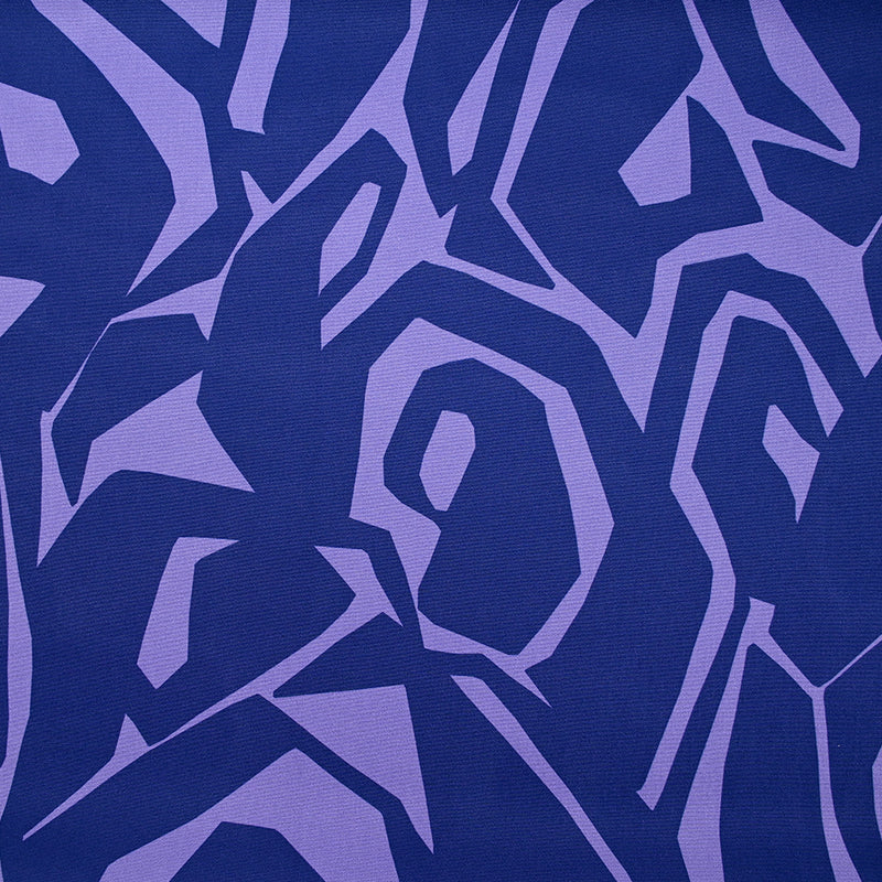 Heavy crêpe printed labyrinth parma and marine