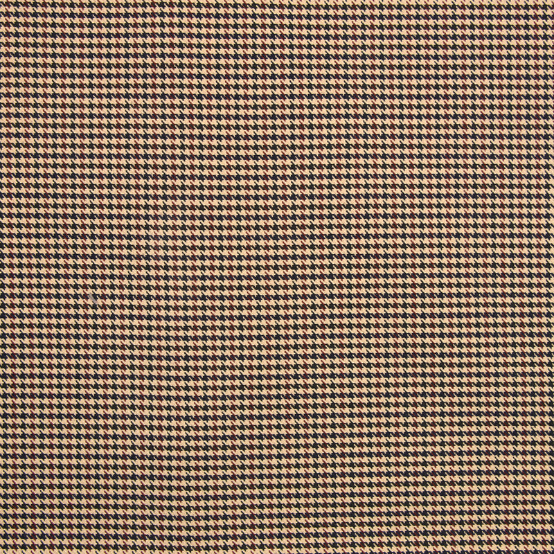 Toile polyviscose pied de puce marron, marron clair et noir