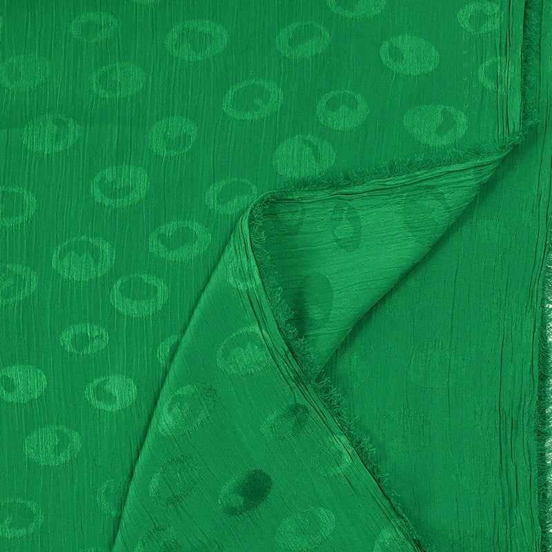 Mousseline polyester crinkle Elfy fond vert