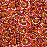 Viscose imprimée Paisley orange et rose