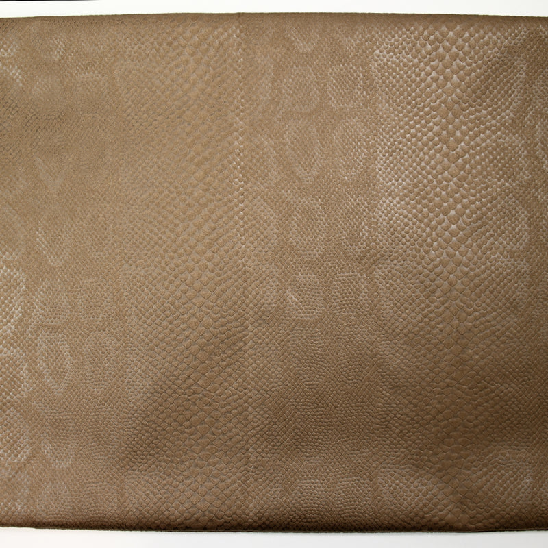 Velours polyester effet serpent fond marron