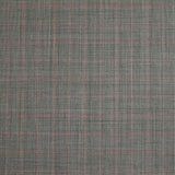 Tissu tailleur 100% laine prince-de-galles noir, rouge fond blanc cassé