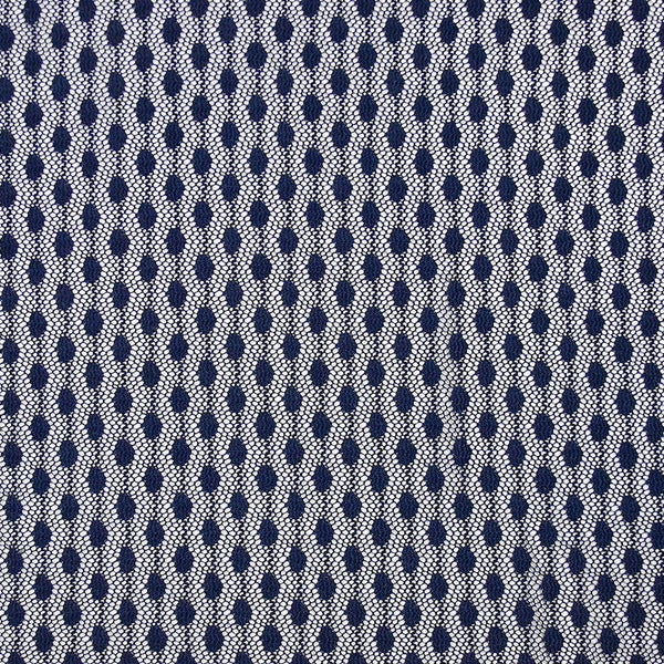 Maille ajourée fine à pois bleu marine