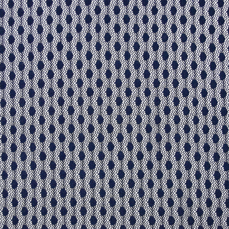 Maille ajourée fine à pois bleu marine