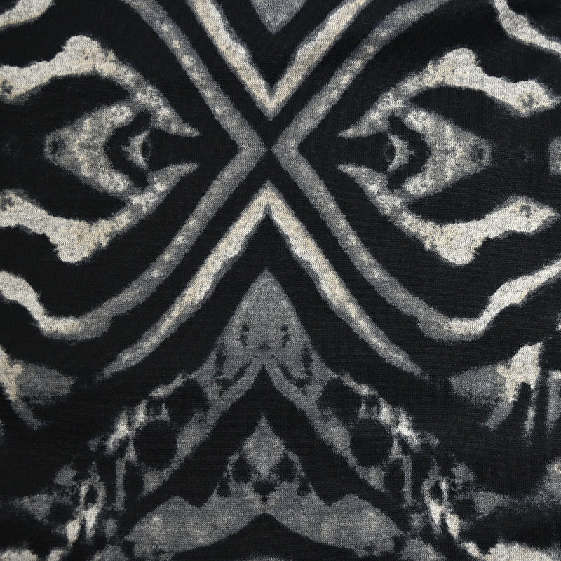 Maille polyester imprimée océlot noir et gris