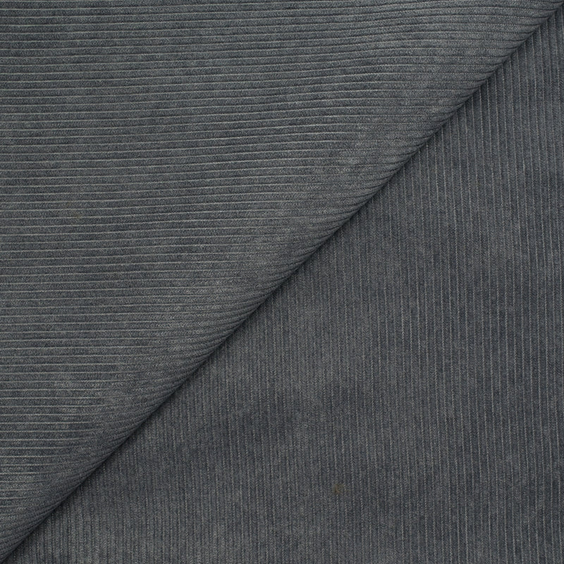 Velours côtelé polyester TM gris foncé