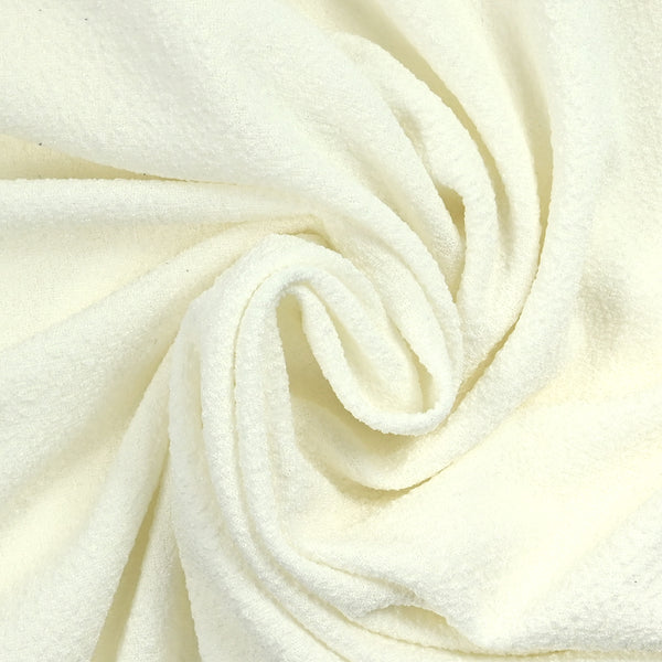 Maille polyester texturée irisée Alexia blanc cassé