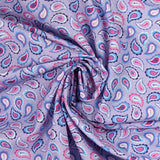 Cashmemre print cotton in purple background