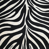 Satin coton viscose imprimé zèbre noir et blanc