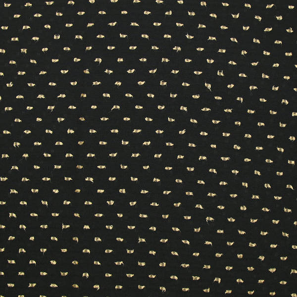 Voile de polyester plumetis beige fond noir