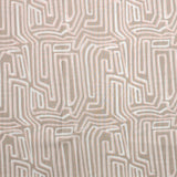 Viscose imprimée labyrinthe blanc fond beige