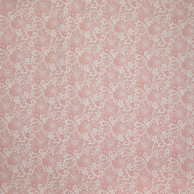 Coton élasthanne imprimé Aristote blanc et rose