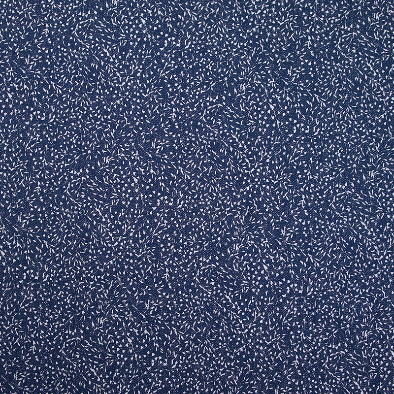 Satin de coton imprimé petites fleurs fond marine