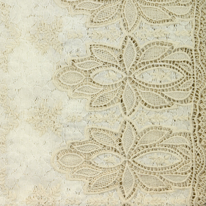 Festoned White Broady Polyester Lace broken