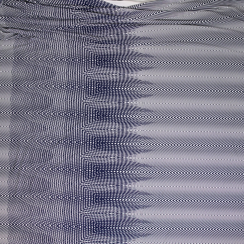 Jersey polyester optique marine et blanc
