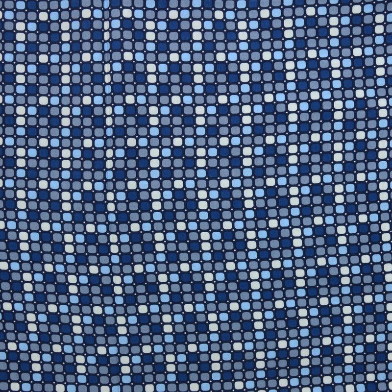 Viscose imprimée carré arrondi bleu fond marine