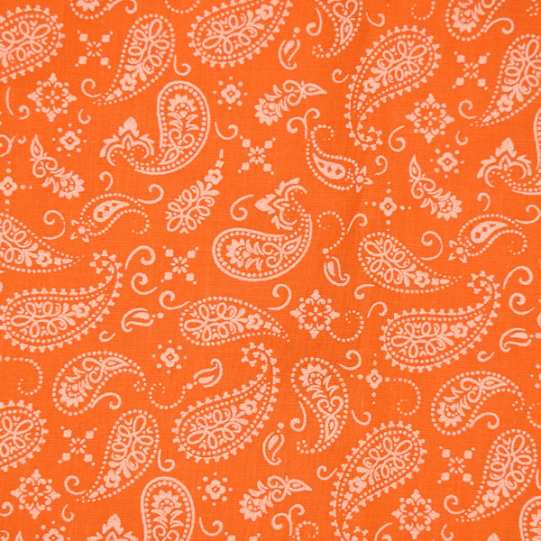 Orange background printed cotton