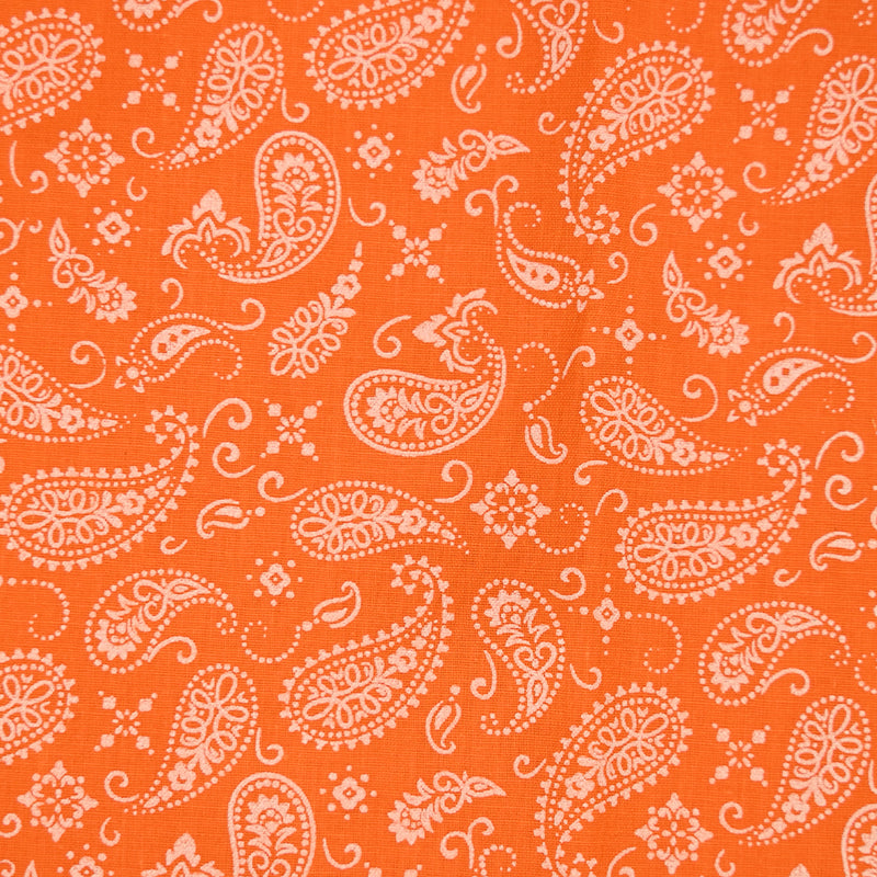 Coton imprimé cachemire fond orange