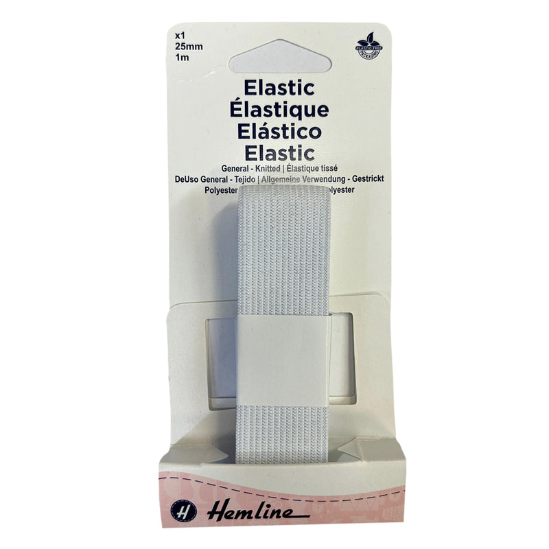 Élastique tissé souple élastique 25 mm blanc