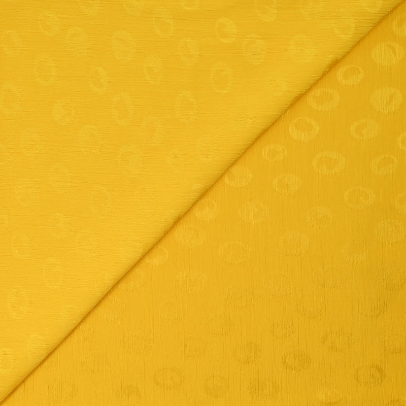Mousseline polyester crinkle Elfy fond jaune