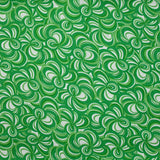 Viscose imprimée abstrait vert et blanc