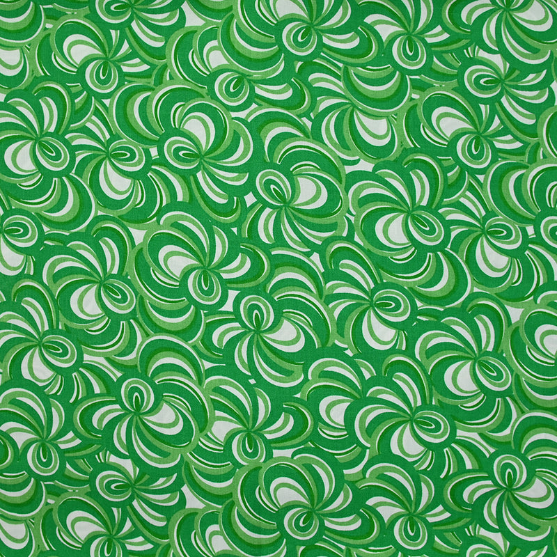 Viscose imprimée abstrait vert et blanc