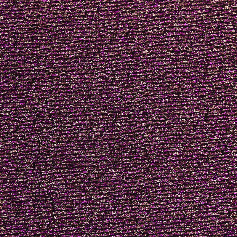 Maille lurex funky violet et doré fond noir