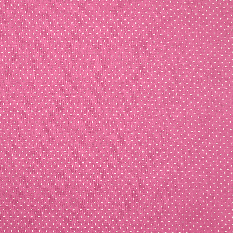 Popeline de coton à pois S blanc fond rose