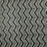 Dentelle polyester chevrons lurex doré fond noir